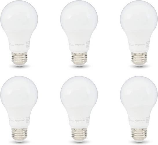 six Amazon Basics lightbulbs