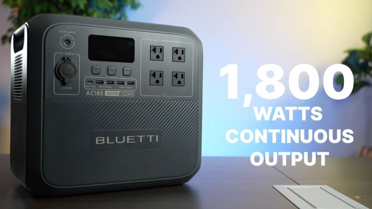 The AC180 is a very portable power station with enough output to handle most small appliances