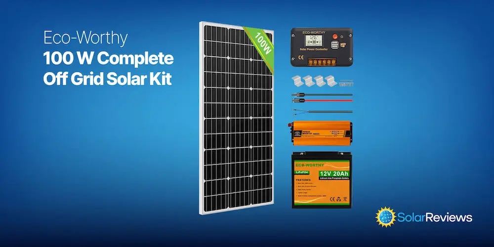 The Eco-Worthy 100 w complete off-grid solar kit with all of its component