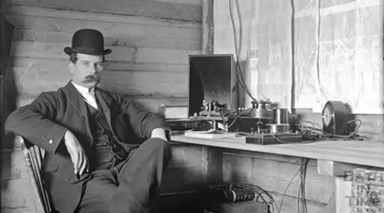 vintage photo of a telegraph operator