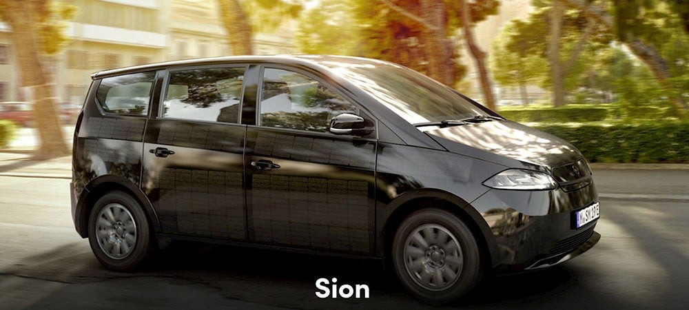 Solar-powered Sion car with solar cells on the doors