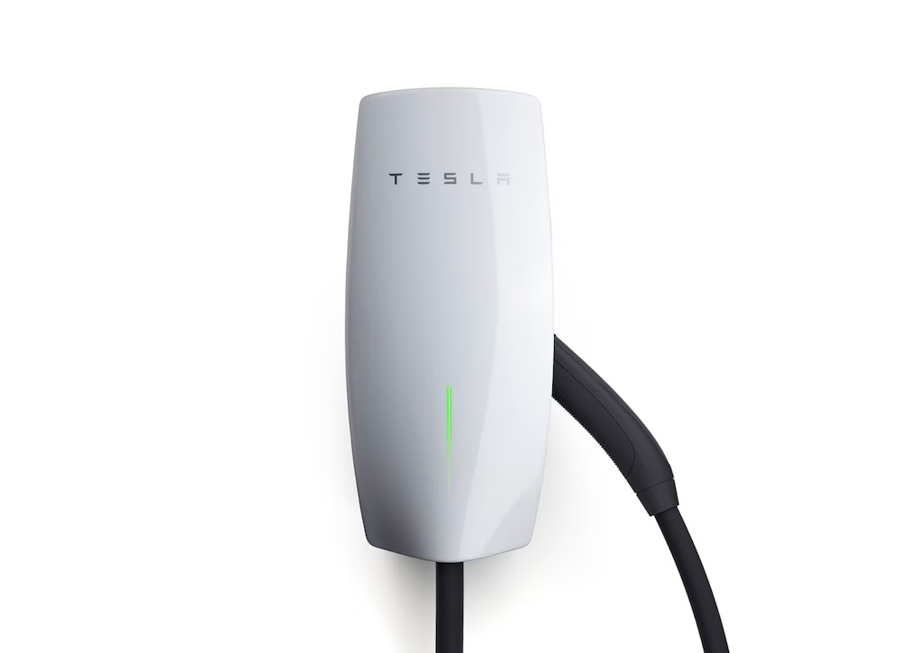 A Tesla wall EV charger